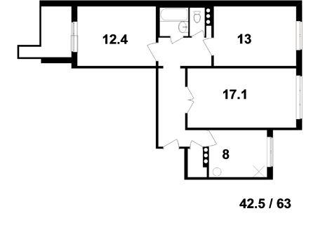 121 планировка 2 комнатной квартиры