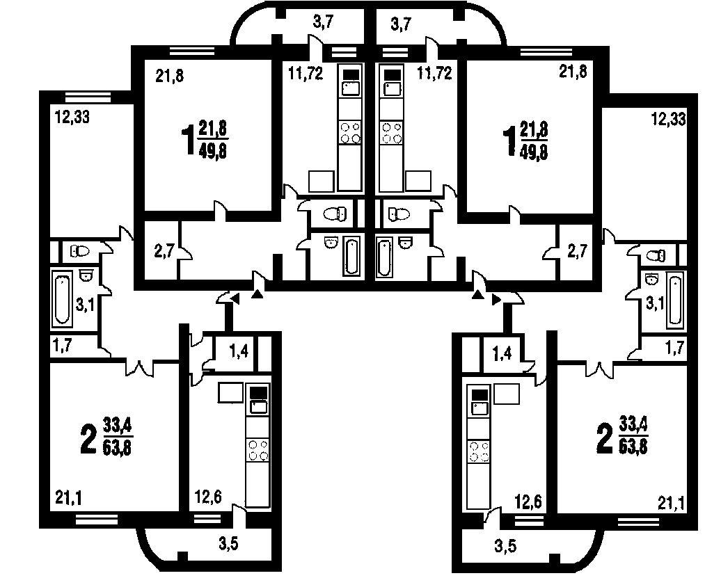 Дизайн проект 3 комнатной квартиры п 111м
